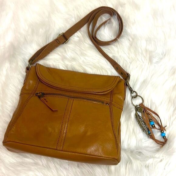 The Sak Esperado Leather Purse with Hippie keychain “Happy & Free” - Picture 1 of 9